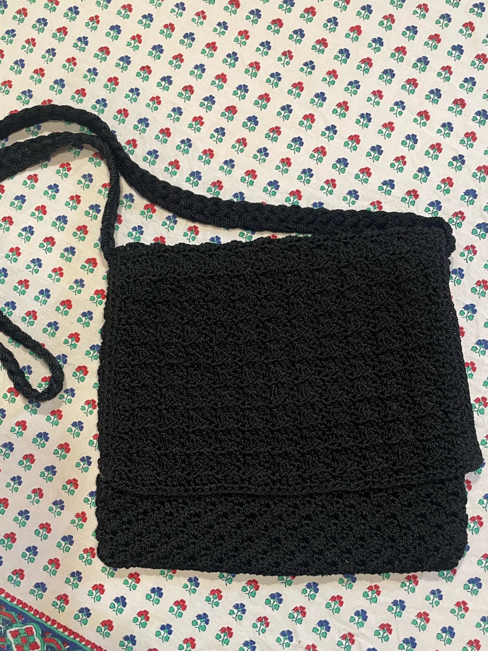The Sak Black Crochet Crossbody Shoulder Bag